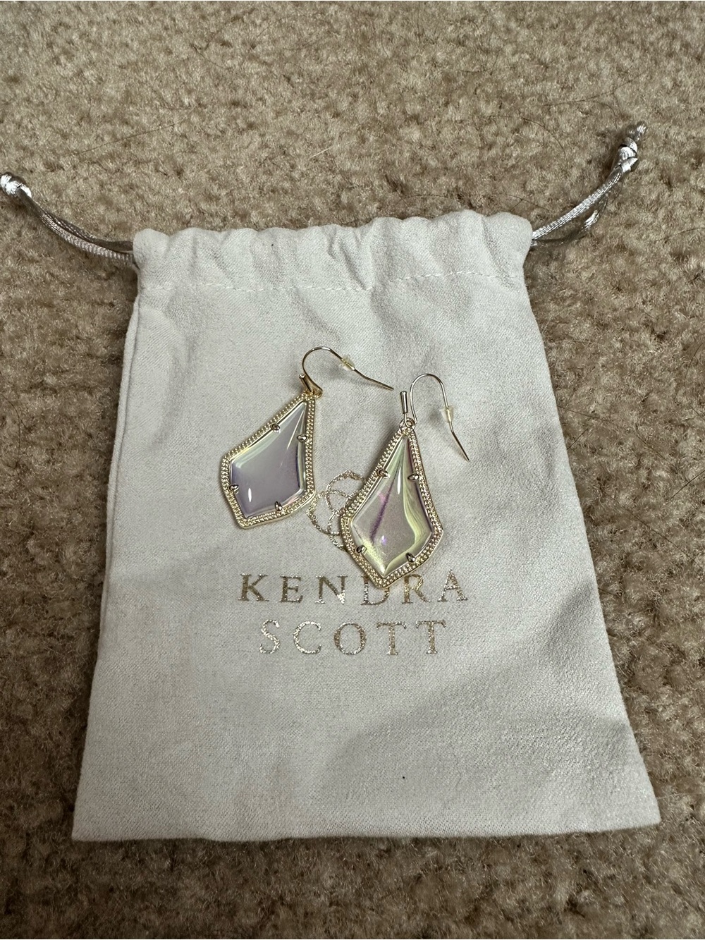 Kendra Scott Iridescent Dichroic Glass Pendant Alex Drop Earrings - Gold